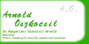 arnold oszkocsil business card